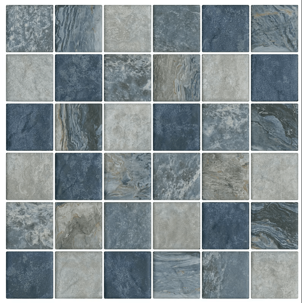 GNS Tile STH081 2SR1 SOUTH PACIFIC VANUATU WAVE BLUE MOSAIC 47X47