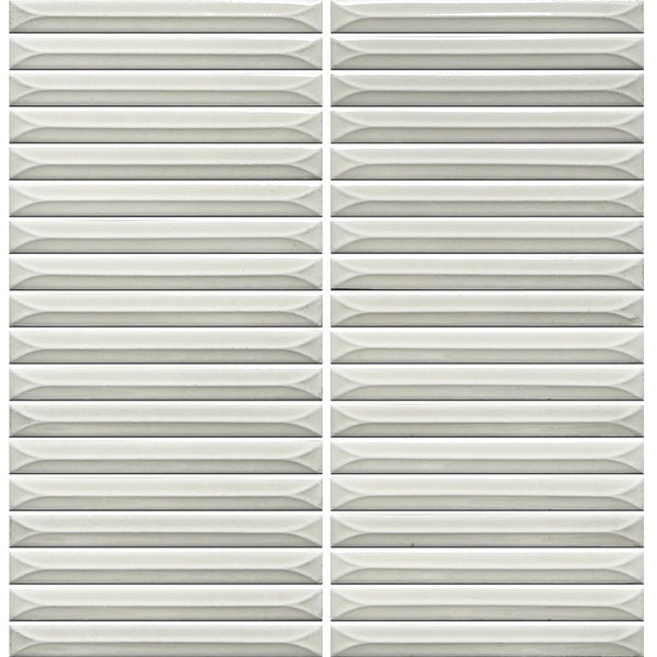 GNS Tile UKB003 UKIBORI WHITE GLOSS 15X145MM