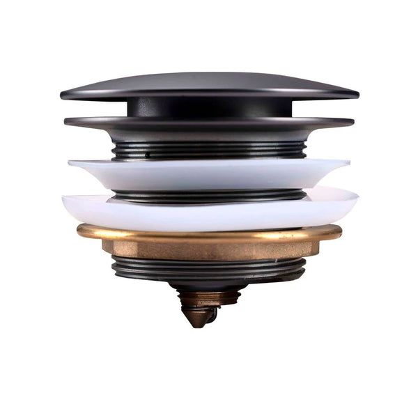 BUGM002.TWN 40MM GUN METAL GREY SOLID BRASS BATHTUB MUSHROOM POP UP WASTE DRAIN NO OVERFLOW