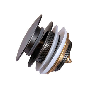 TSI Bathtubs BUGM002.TWN 40MM GUN METAL GREY SOLID BRASS BATHTUB MUSHROOM POP UP WASTE DRAIN NO OVERFLOW