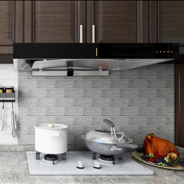 THEO DI Tile Haven Grey Gloss Subway Tile 75x150mm