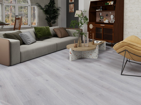 HTT Flooring simple MTF Water resistant Laminate Flooring 1216x190x12mm - Washed Oak