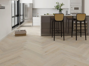 HTT Flooring Timber Flooring Crosswood European Oak Engineered Herringbone 600x127x14/3mm - Latte