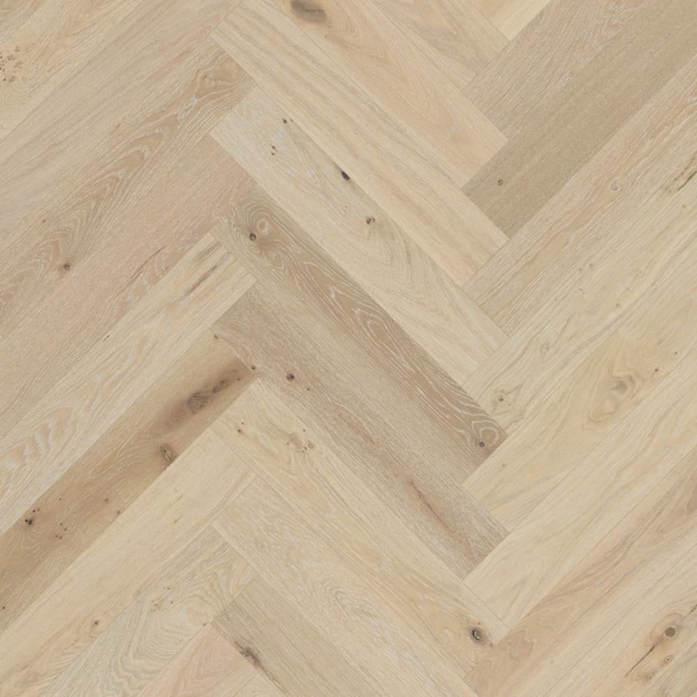 HTT Flooring Timber Flooring Crosswood European Oak Engineered Herringbone 600x127x14/3mm - Lime Wash