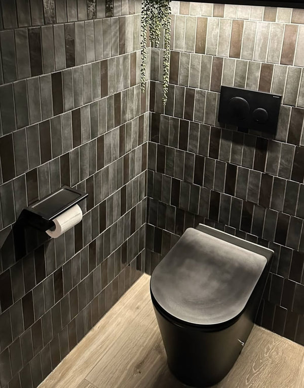 DSS Tile Coco Black Hat Gloss Subway Tile 50X150mm Made in Spain