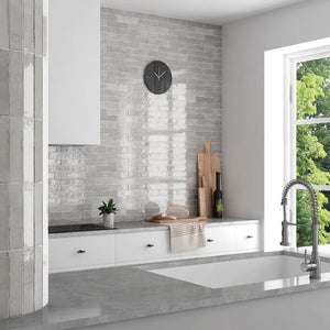 DSS Tile Tribeca Grey Whisper Gloss Subway Tile 60X246m