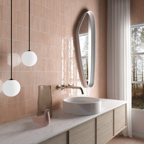 DSS Tile Coco Orchard Pink Gloss Subway Tile 50X150mm Made in Spain