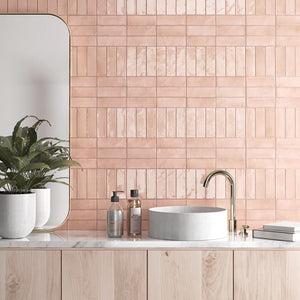 DSS Tile Coco Orchard Pink Matt Subway Tile 50X150mm Made in Spain