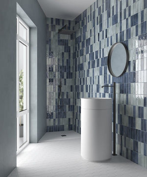 DSS Tile Coco Blue Grass Gloss Subway Tile 50X150mm Made in Spain