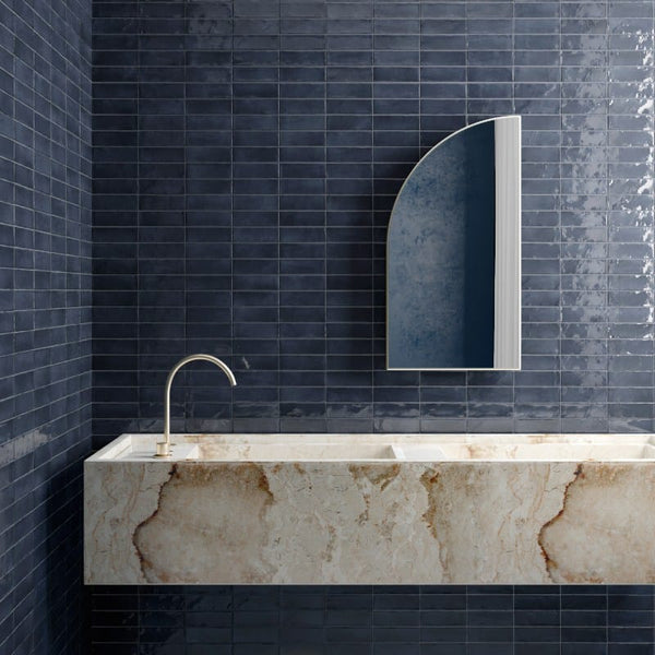 DSS Tile Coco Blue Night Gloss Subway Tile 50X150mm Made in Spain