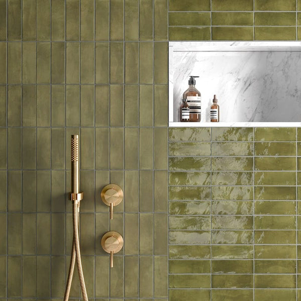 DSS Tile Coco Verde Gloss Subway Tile 50X150mm Made in Spain