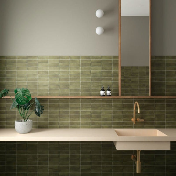 DSS Tile Coco Verde Matt Subway Tile 50X150mm Made in Spain