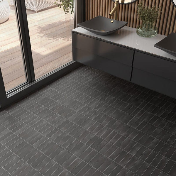 DSS Tile Coco Black Hat Matt Subway Tile 50X150mm Made in Spain