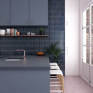 DSS Tile La Riviera Blue Reef Gloss Subway Tile 65X200mm