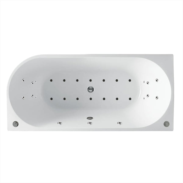 Noveen Bathtubs MILAN Spa Left Corner Bathtub 1700mm (Long) x 780mm (Wide) x 600mm (Height)