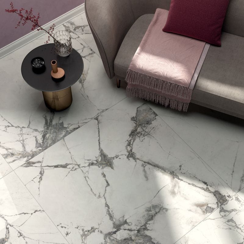 Sensi Up Invisible Pearl Lux Marble Look Tile 600x1200mm