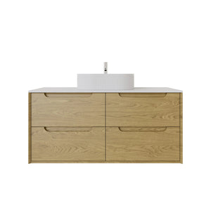 KDK Vanity Brooklyn Red Oak Wall Hung Vanity Cabinet 1200mm - Single Bowl
