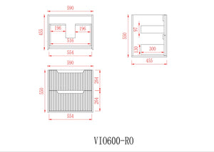 KDK Vanity Brooklyn Red Oak Fluted Wall Hung Vanity Cabinet 600mm