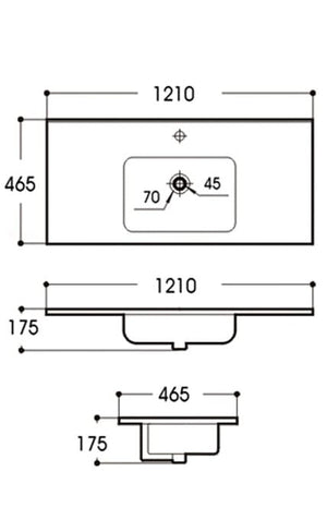 KDK Basins KDK-D120B Under Counter Basin 1210*465*175mm
