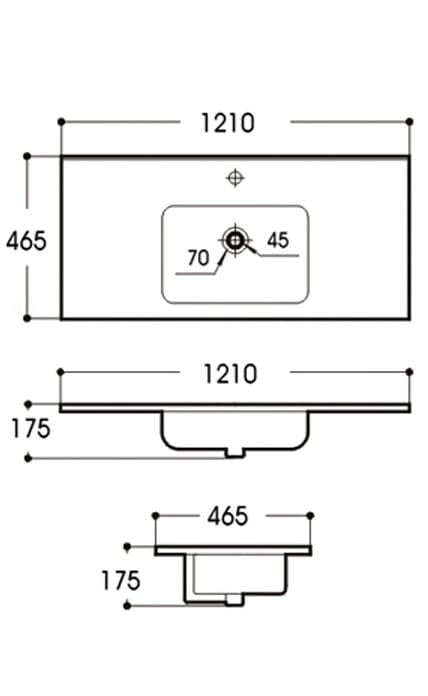 KDK Basins KDK-D120B Under Counter Basin 1210*465*175mm