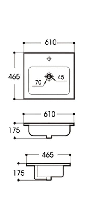 KDK-D600B Under Counter Basin 610*465*175mm