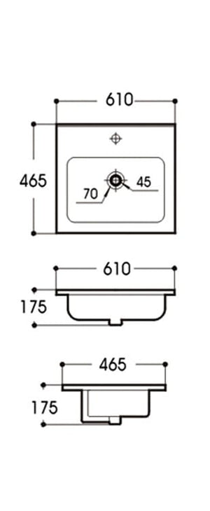 KDK Basins KDK-D600B Under Counter Basin 610*465*175mm