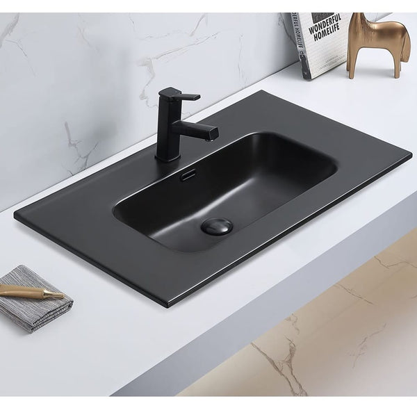 KDK Basins Olivia Matte Black Ceramic Top  610*465*170mm
