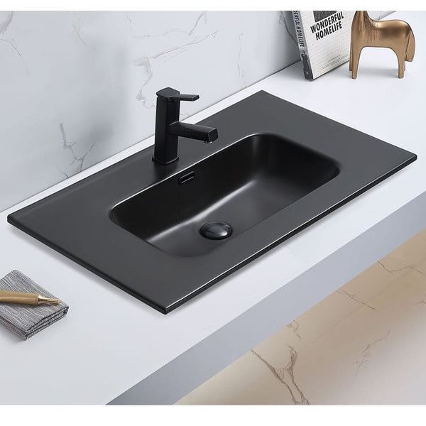 KDK Basins Olivia Matte Black Ceramic Top  760*465*170mm