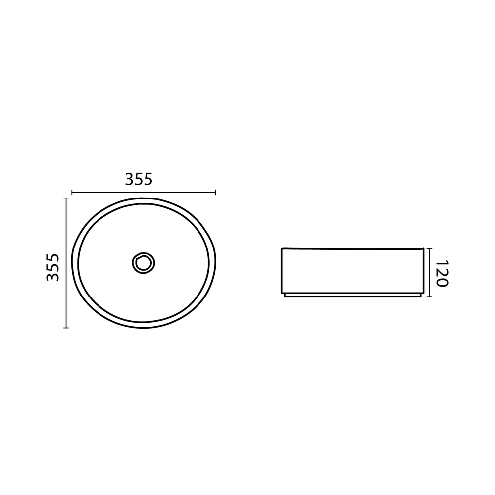PA3535CG Above Counter Basin 355*355*120mm Concrete Grey