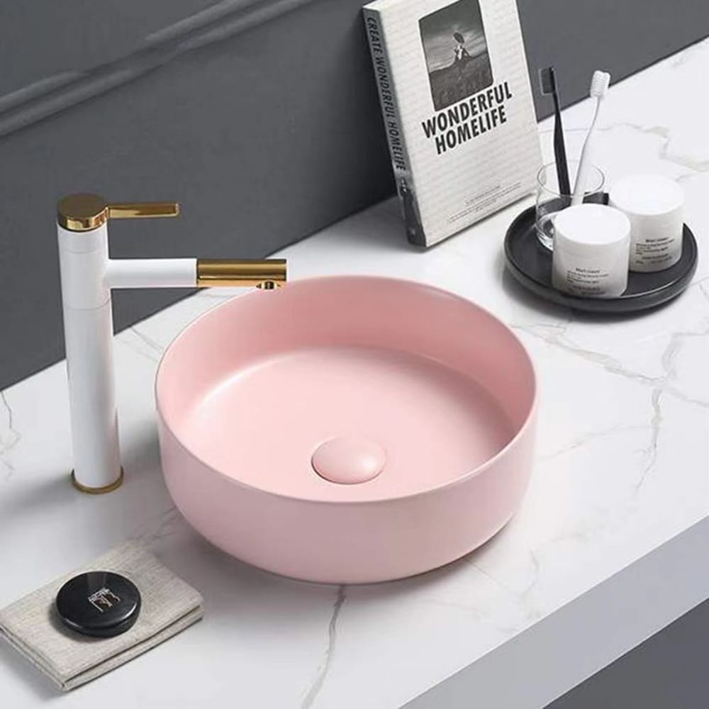 KDK Basins PA3535MP Above Counter Basin 346*346*114mm Matt Pink
