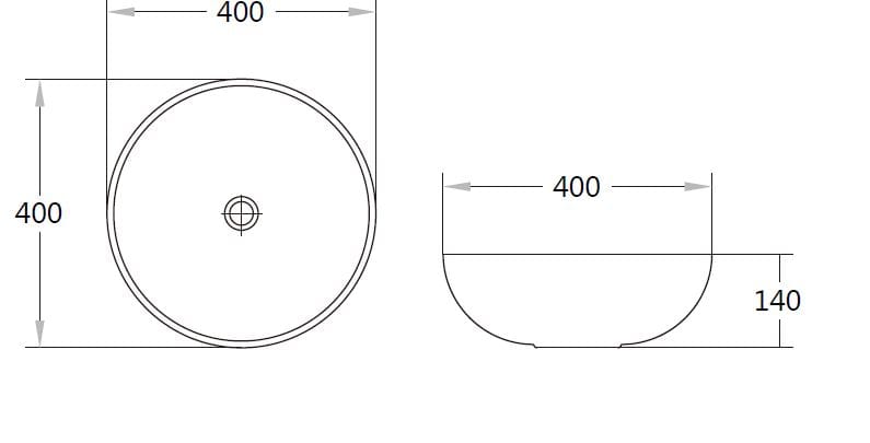 PA4040MG Above Counter Basin 405*405*115mm Matt Grey