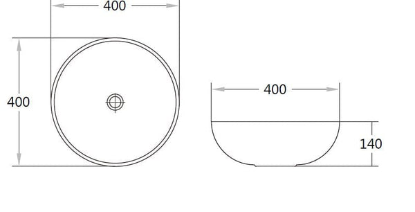 KDK Basins PA4040MG Above Counter Basin 405*405*115mm Matt Grey
