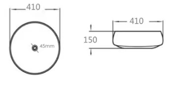 KDK Basins PA4343WC Above Counter Matte White and Copper Art Basin 410*410*150mm