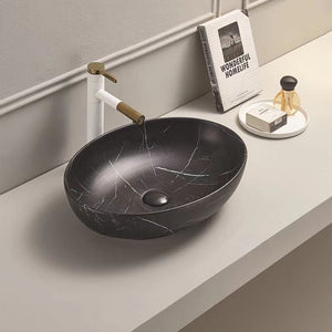 KDK Basins PA5239MBM Above Counter Basin 520*395*130mm Black Carrara