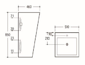 KDK Basins PF5146S Free-Standing Basin 850*460mm