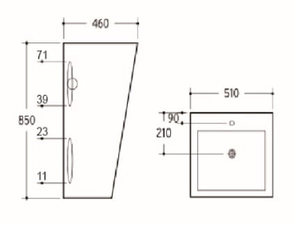 KDK Basins PF5146S Free-Standing Basin 850*460mm