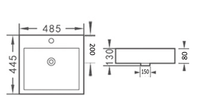 KDK Basins PI4844 Insert Basin 485*445*130mm