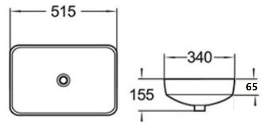 KDK Basins PI5134 Insert Basin 520*340*155mm