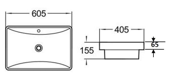 KDK Basins PI6040 Insert Basin 605*405*155mm