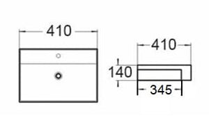 KDK Basins PSR4141 Semi-Reccessed Basin 410*410*345mm