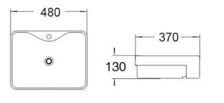 KDK Basins PSR4837 Semi-Reccessed Basin 480*370*130mm