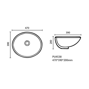 KDK Basins PU4538 Undermount Basin 470*390*200mm