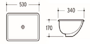 KDK Basins PU5334 Undermount Basin 530*340*170mm