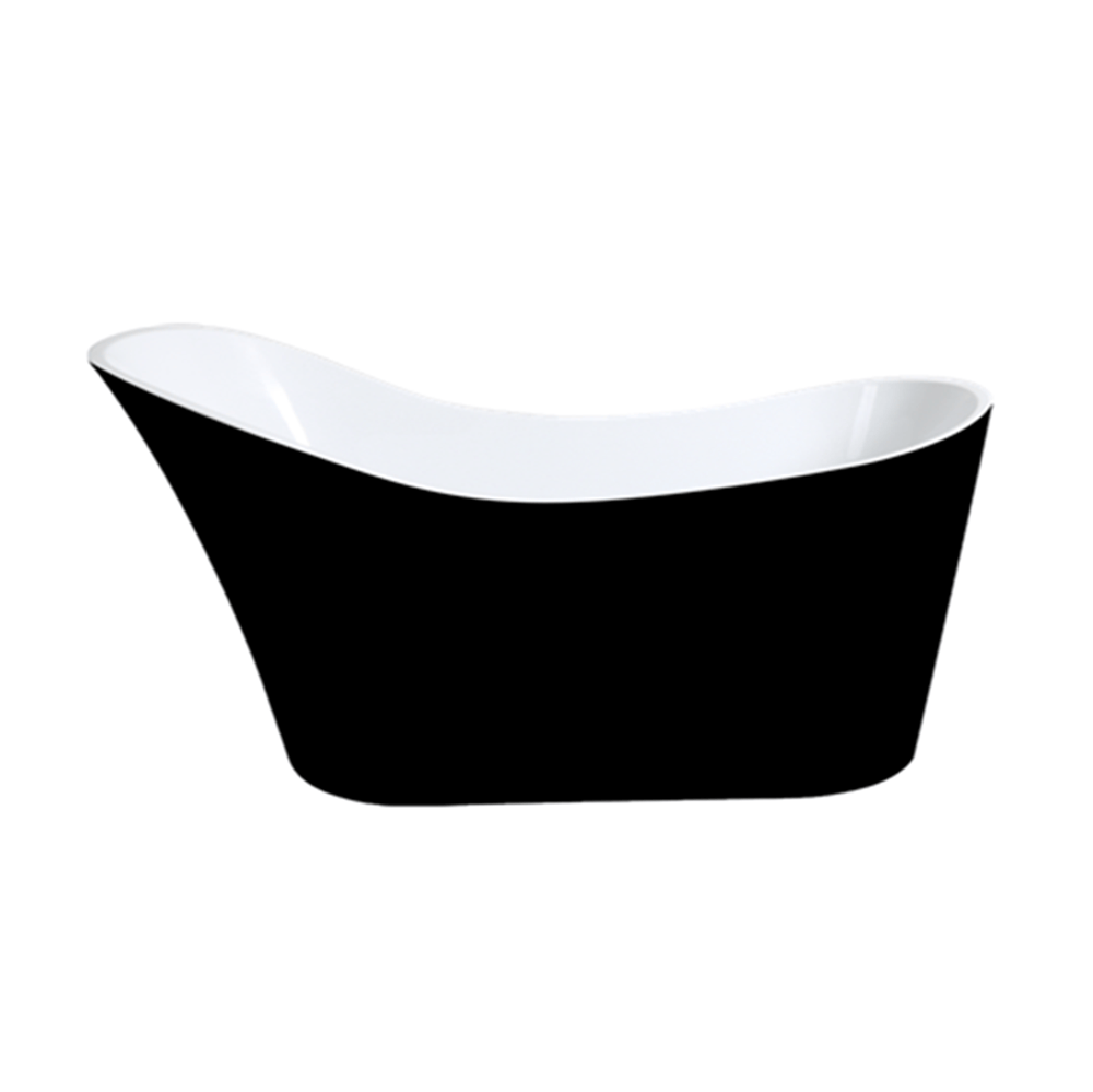 KDK Bathtubs Bevel BBT1700B GBBT-8-1700 Free Standing Bathtub Gloss Black and White Non Overflow 1700*730*835mm