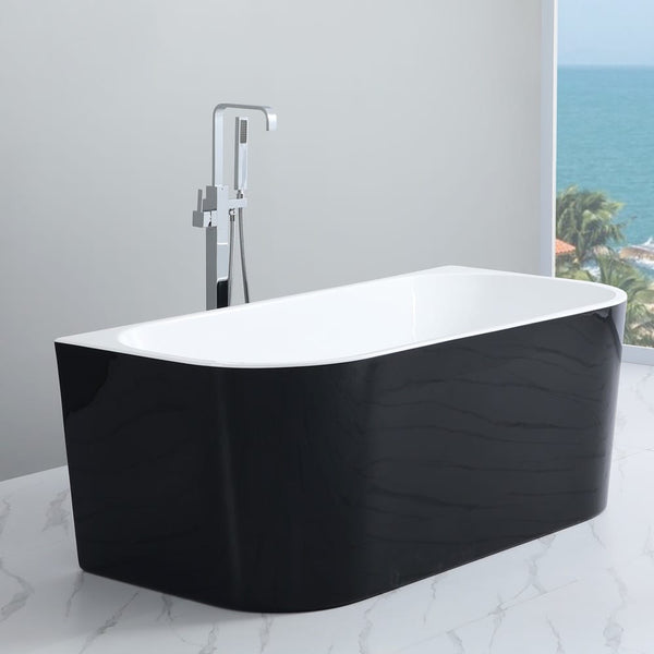 KDK Bathtubs Elivia MBBT-10-1700 BTW Bathtub+C2:C11 Matte Black and Matte White 1700*795*580mm