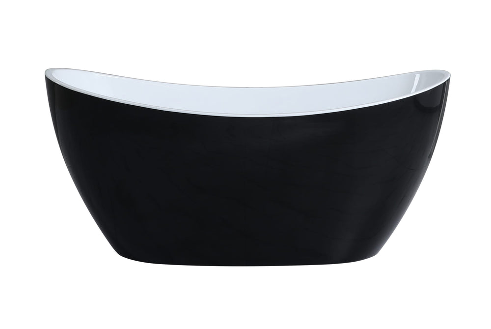 Evie EBT1660B Free Standing Bathtub Gloss Black and White Non Overflow 1660*780*690mm