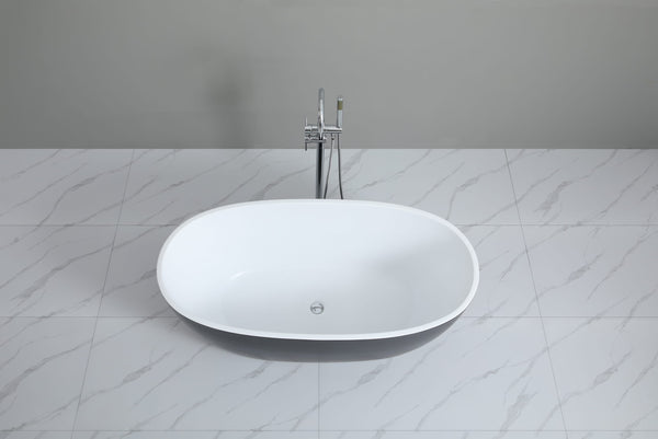KDK Bathtubs Stella MBBT-5-1700 Free Standing Bathtub Matte Black and White Non Overflow 1700*810*590mm
