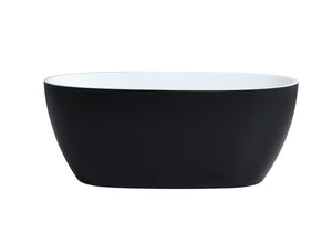 KDK Bathtubs Stella MBBT-5-1700 Free Standing Bathtub Matte Black and White Non Overflow 1700*810*590mm