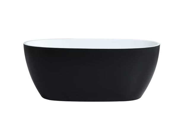 KDK Bathtubs Stella MBBT-5-1700 Free Standing Bathtub Matte Black and White Non Overflow 1700*810*590mm