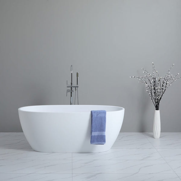 KDK Bathtubs Stella MWBT-5-1500 Free Standing Bathtub Matte White Non Overflow 1500*750*595mm